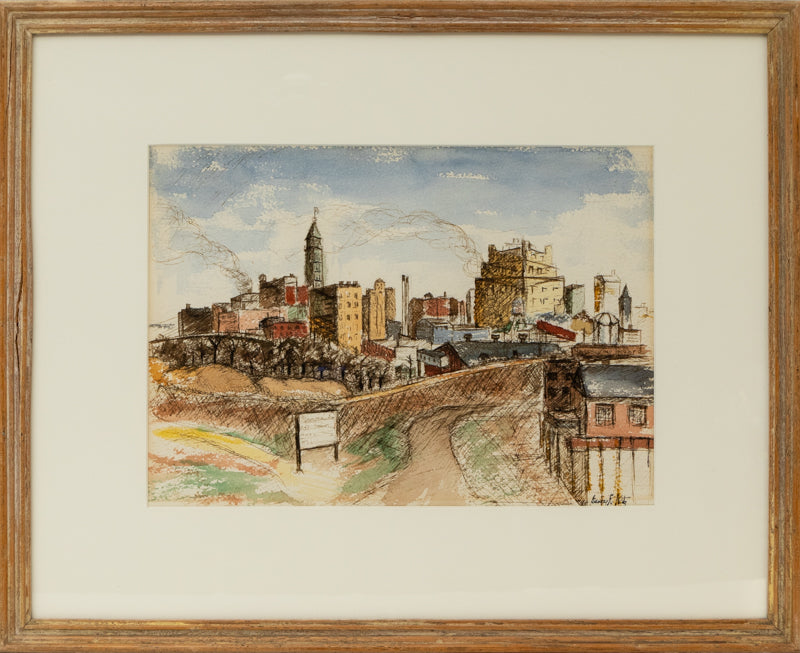 Denver Skyline (Colorado), Painting, 1951