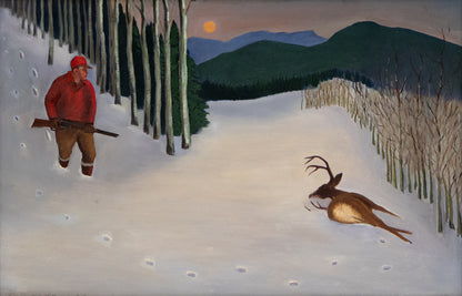 Untitled (Evening Deer Hunt, Winter Landscape), Painting
