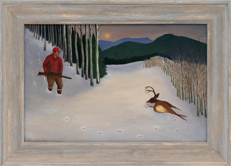 Untitled (Evening Deer Hunt, Winter Landscape), Painting