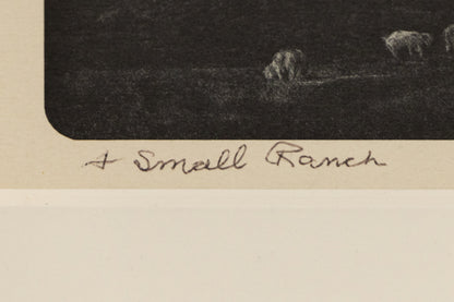 Small Ranch (Valley with River, House, and Sheep), Print