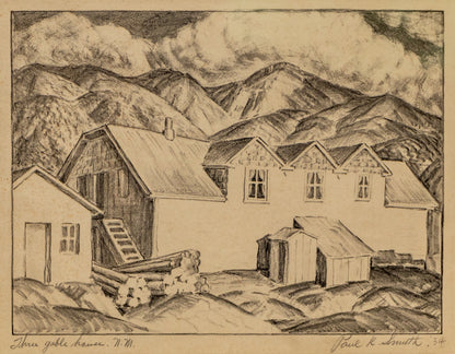 Three Gable House, NH, Print, 1934