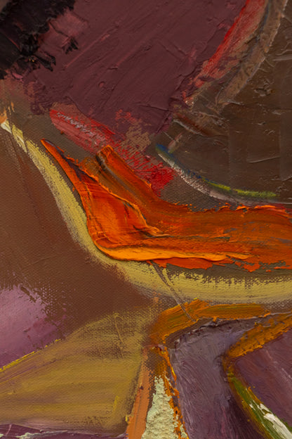 Galaxie #122 (Abstract Composition in Mauve, Violet, Yellow, and Taupe), Painting, 1971