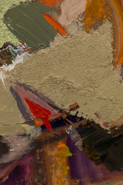 Galaxie #122 (Abstract Composition in Mauve, Violet, Yellow, and Taupe), Painting, 1971