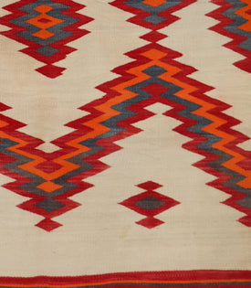 Navajo Transitional Period Rug with Serrated Diamond Pattern, circa 1890