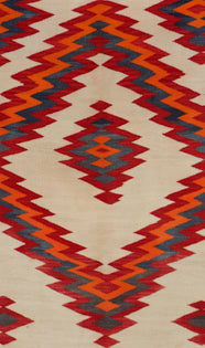 Navajo Transitional Period Rug with Serrated Diamond Pattern, circa 1890