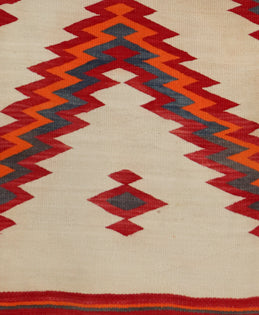 Navajo Transitional Period Rug with Serrated Diamond Pattern, circa 1890