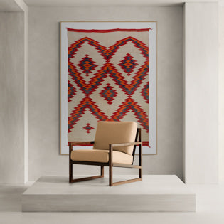 Navajo Transitional Period Rug with Serrated Diamond Pattern, circa 1890