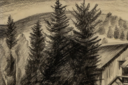 Untitled (Farm in the Hills), Drawing