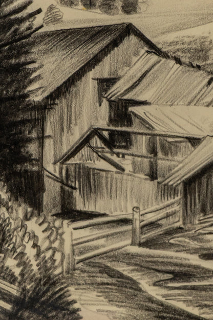 Untitled (Farm in the Hills), Drawing