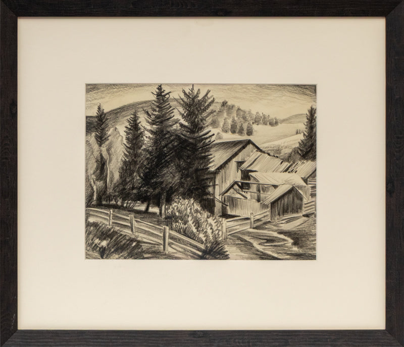 Untitled (Farm in the Hills), Drawing