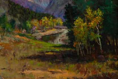 Colorado Landscape (Longs Peak in Autumn), Painting, circa 1920-1940