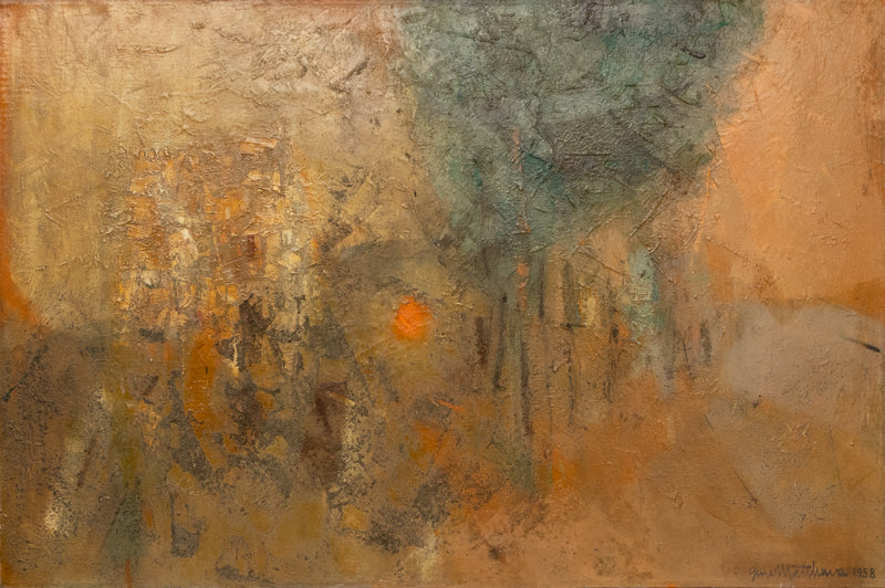 Collina-Città (Abstract of a Hill Town, Italy), Painting, 1958