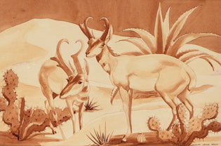Untitled (Antelopes), Painting, 1936