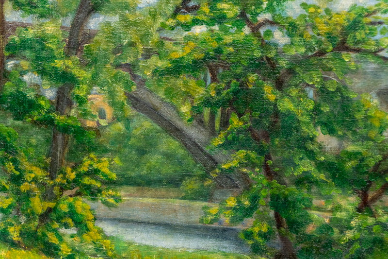 Untitled (High Bridge, Along the Harlem River Drive, New York), Painting, dated 1924