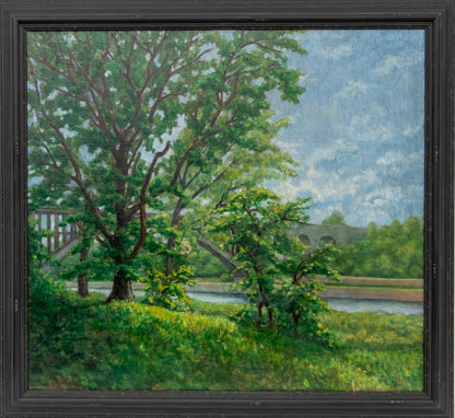 Untitled (High Bridge, Along the Harlem River Drive, New York), Painting, dated 1924
