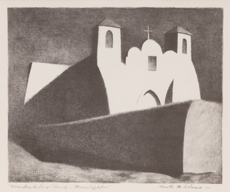 Ranchos de Taos Church - Moonlight, Print, 1950