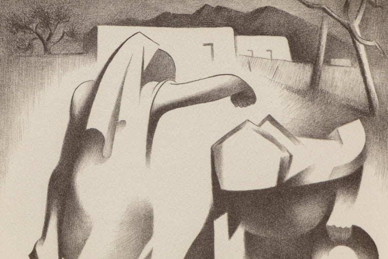 The Spring (Abstracted Figures Retrieve Water From A Spring), Print