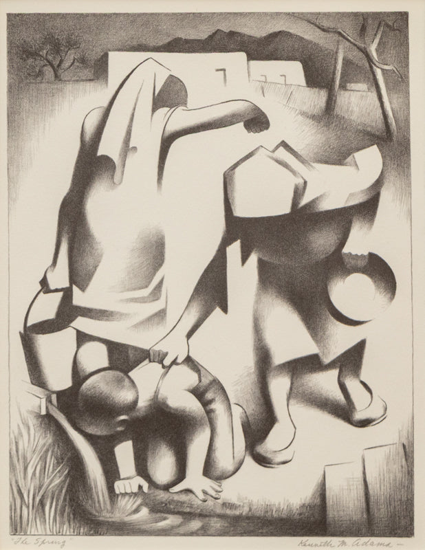 The Spring (Abstracted Figures Retrieve Water From A Spring), Print