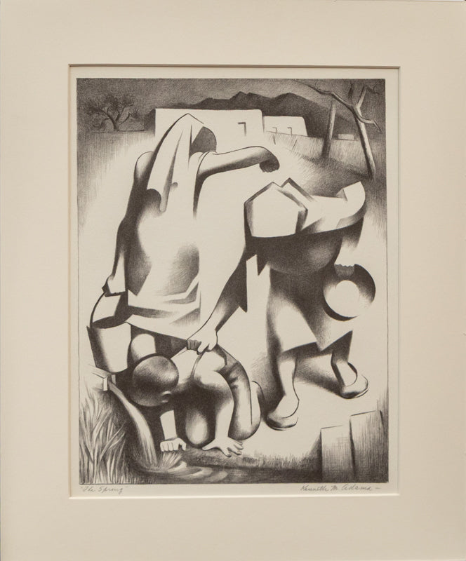 The Spring (Abstracted Figures Retrieve Water From A Spring), Print