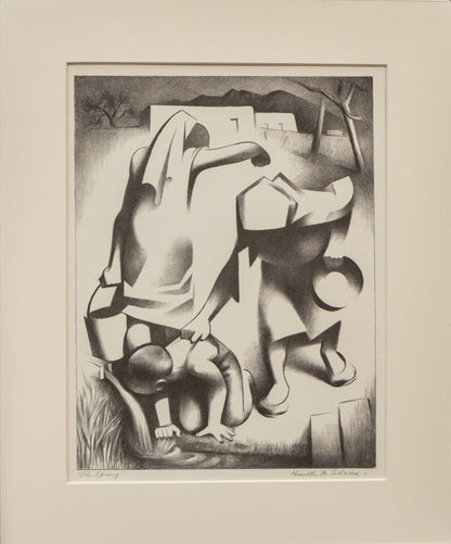 The Spring (Abstracted Figures Retrieve Water From A Spring), Print