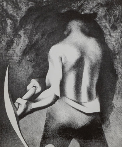 The Miner (Miner Tunneling with Pick Axe), Print, 1950