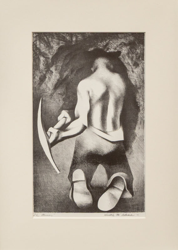 The Miner (Miner Tunneling with Pick Axe), Print, 1950