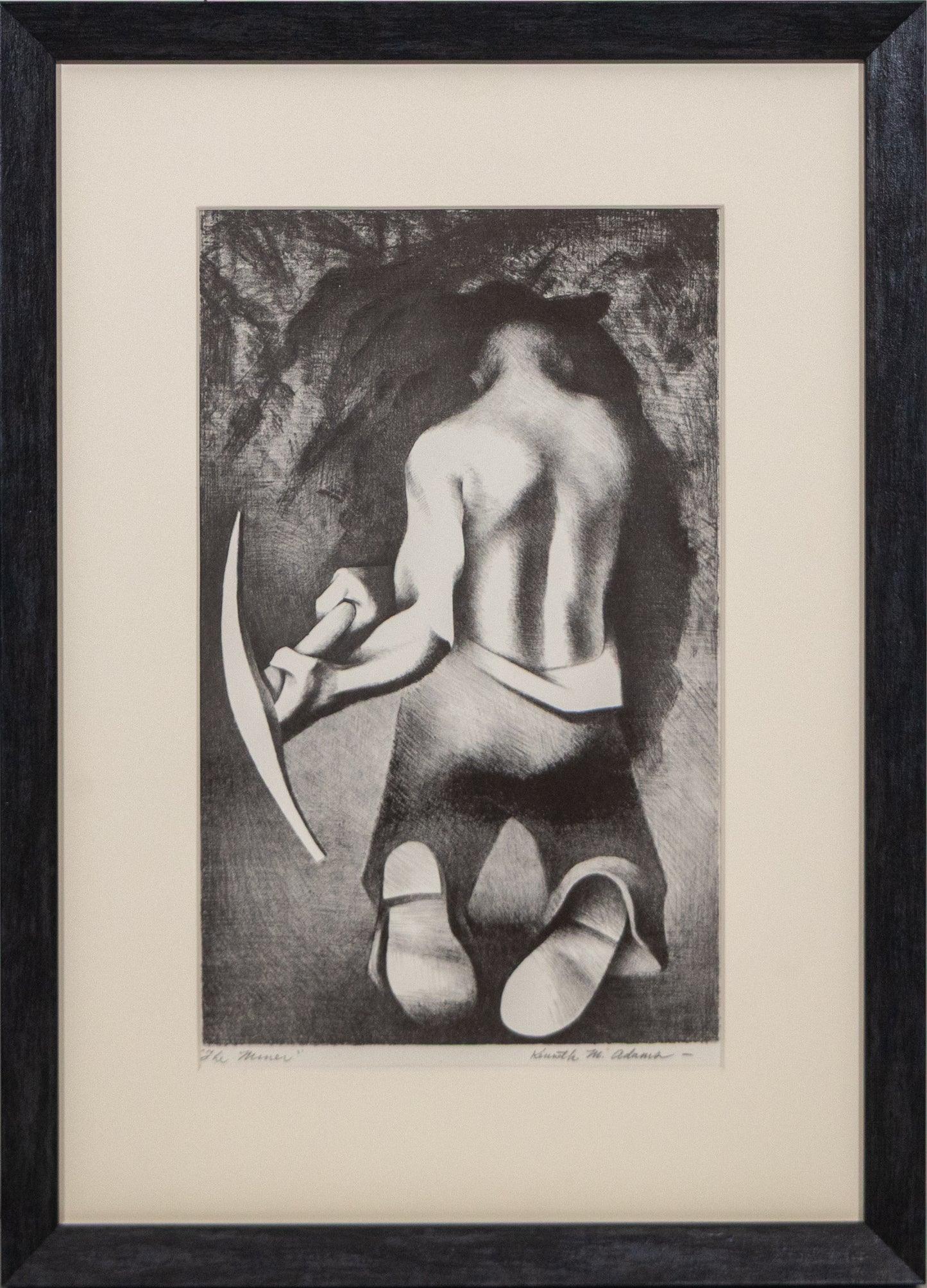 The Miner (Miner Tunneling with Pick Axe), Print, 1950