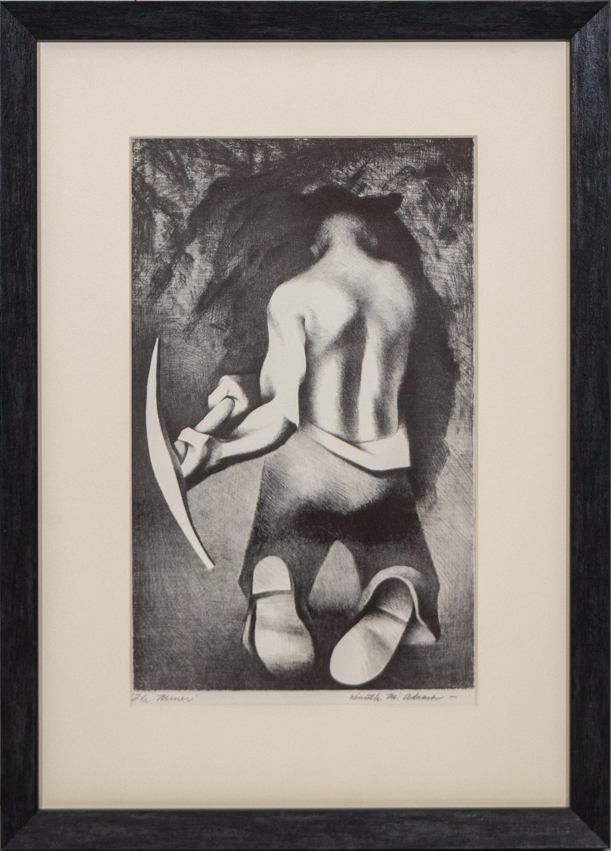 The Miner (Miner Tunneling with Pick Axe), Print, 1950