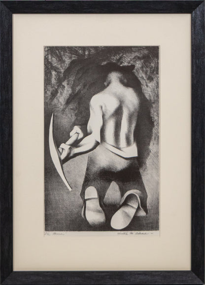 The Miner (Miner Tunneling with Pick Axe), Print, 1950