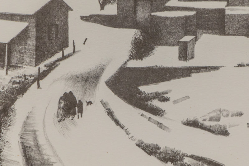 New Mexico Village Under Snow, Print, 1950