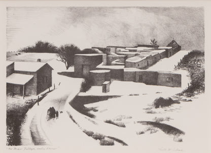 New Mexico Village Under Snow, Print, 1950