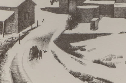 New Mexico Village Under Snow, Print, 1950