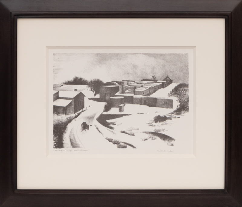 New Mexico Village Under Snow, Print, 1950