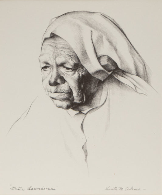 Kenneth Adams (1897-1966) artwork for sale. Dona Ascensione (Elderly Woman), Print, 1950, Denver, Colorado, Art Gallery)