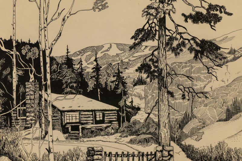 Untitled (Log Cabin in the Foothills, Colorado), Painting, 1931