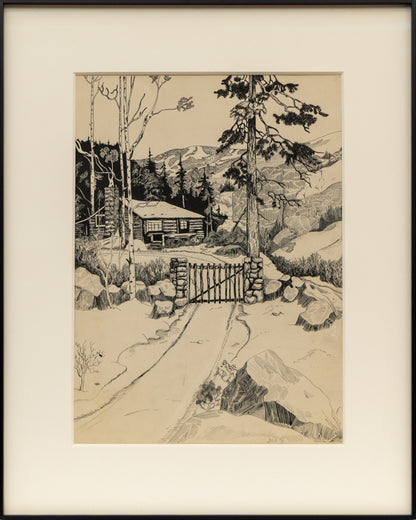 Untitled (Log Cabin in the Foothills, Colorado), Painting, 1931