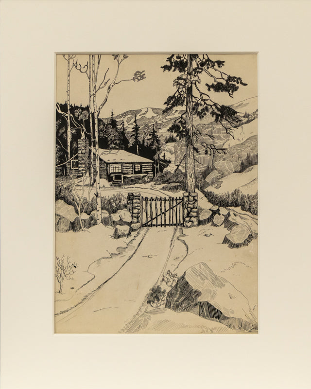 Untitled (Log Cabin in the Foothills, Colorado), Painting, 1931