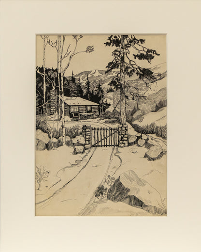 Untitled (Log Cabin in the Foothills, Colorado), Painting, 1931