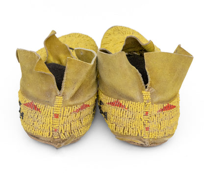 Plains Child's Moccasins Beaded with Thunderbird Motif, circa 1885