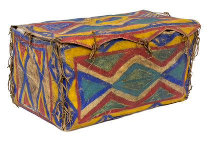Sioux Painted Parfleche Box, circa 1900