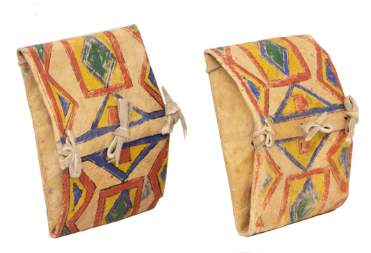 Sioux artwork for sale. Pair of Sioux Miniature Parfleche Envelopes, circa 1900, Denver, Colorado, Art Gallery)