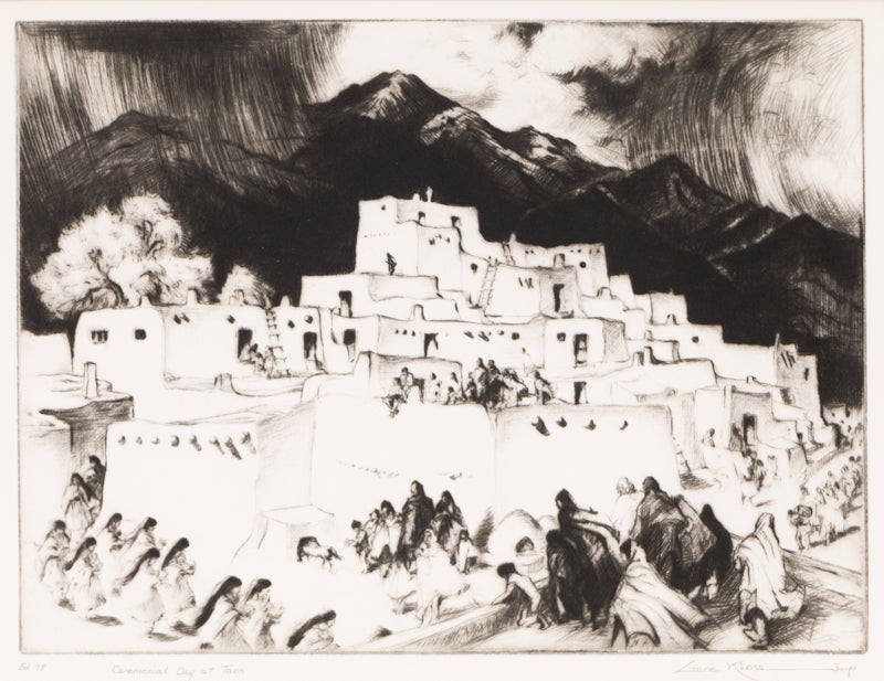 Ceremonial Day at Taos (New Mexico), Print, 1953