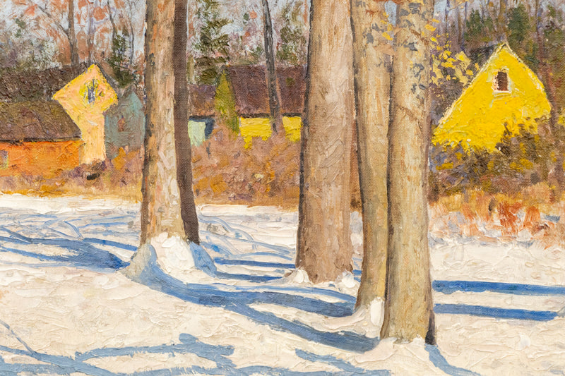 Untitled (Snowy Town Grove), Painting, circa 1935