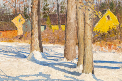 Untitled (Snowy Town Grove), Painting, circa 1935