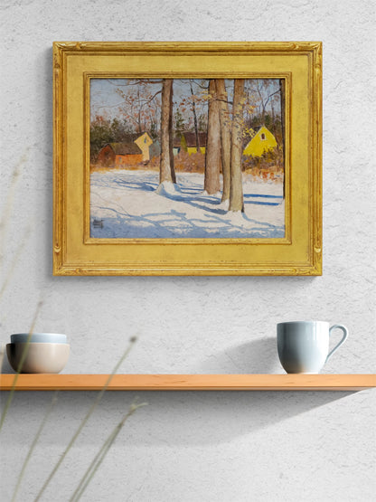 Untitled (Snowy Town Grove), Painting, circa 1935