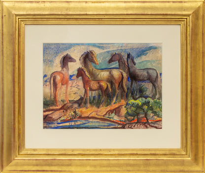 Untitled (Horses), Painting, circa 1930