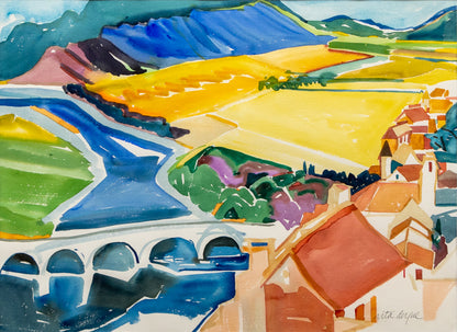 Dordogne River (France), Painting, dated 1995