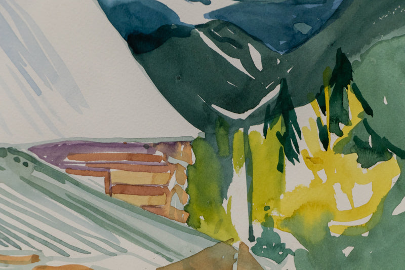 Untitled (Cabin in the Mountains), Painting