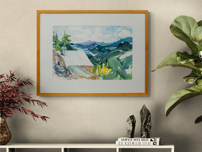 Untitled (Cabin in the Mountains), Painting