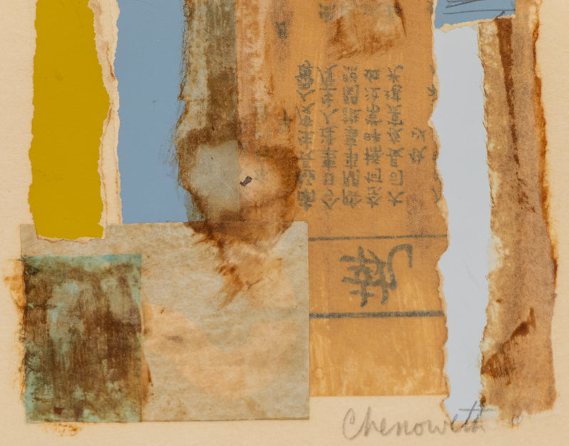 Untitled (Collage with Blue & Yellow), Collage, circa 1960-1980